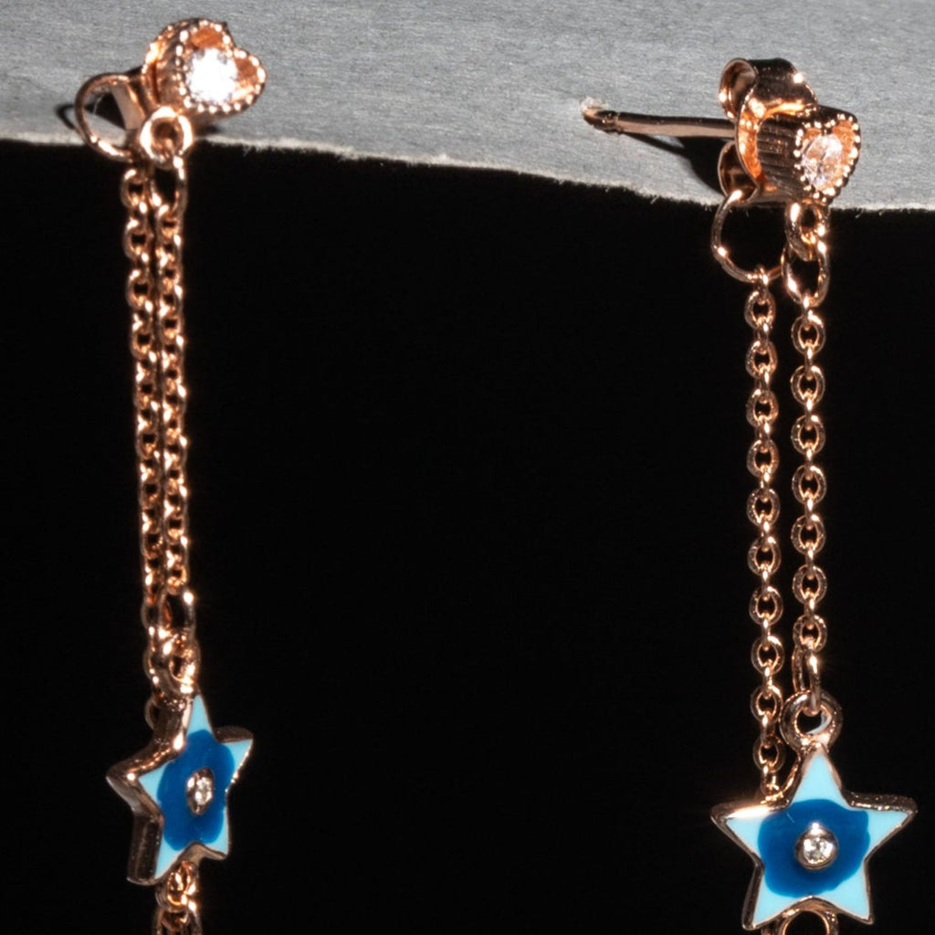 Rose Gold Twinkle Star Earrings