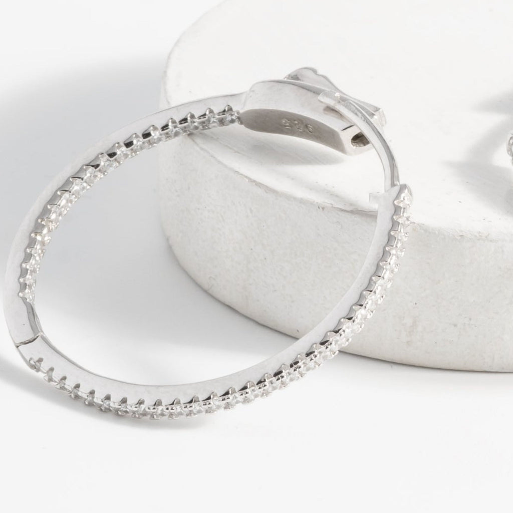 Silver Festivity CZ Hoop Earrings