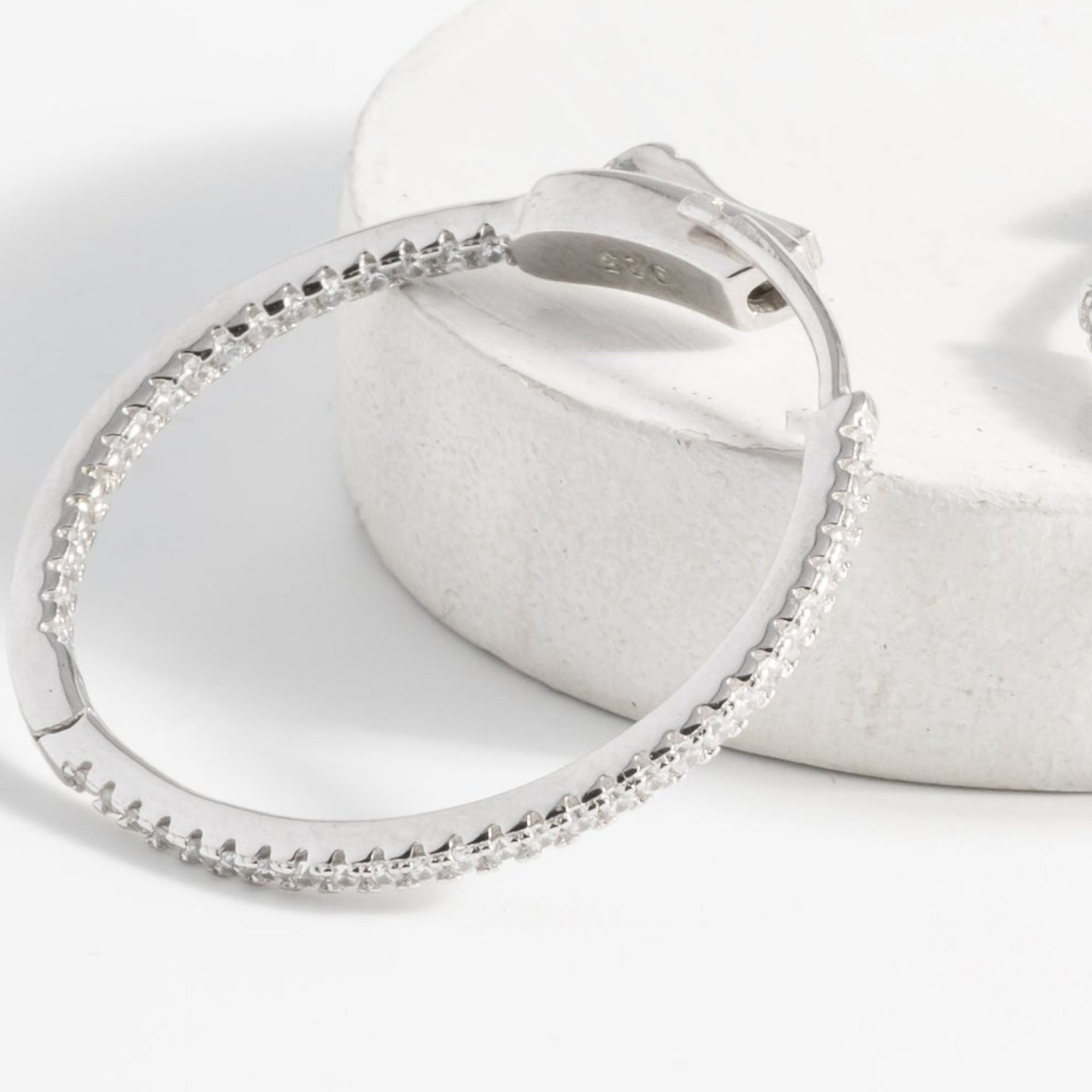 Silver Festivity CZ Hoop Earrings