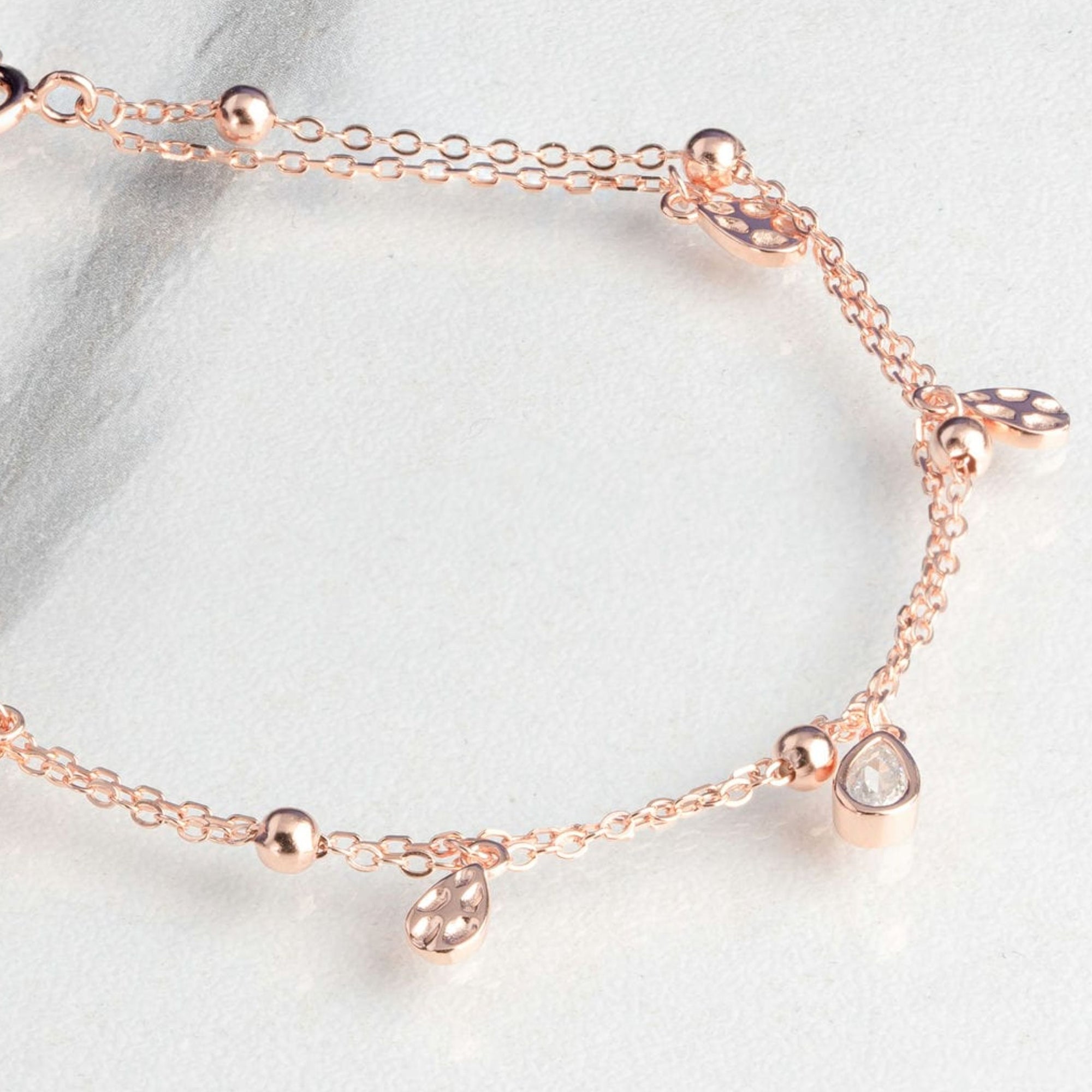 Droplet Dazzle Rose Gold Bracelet