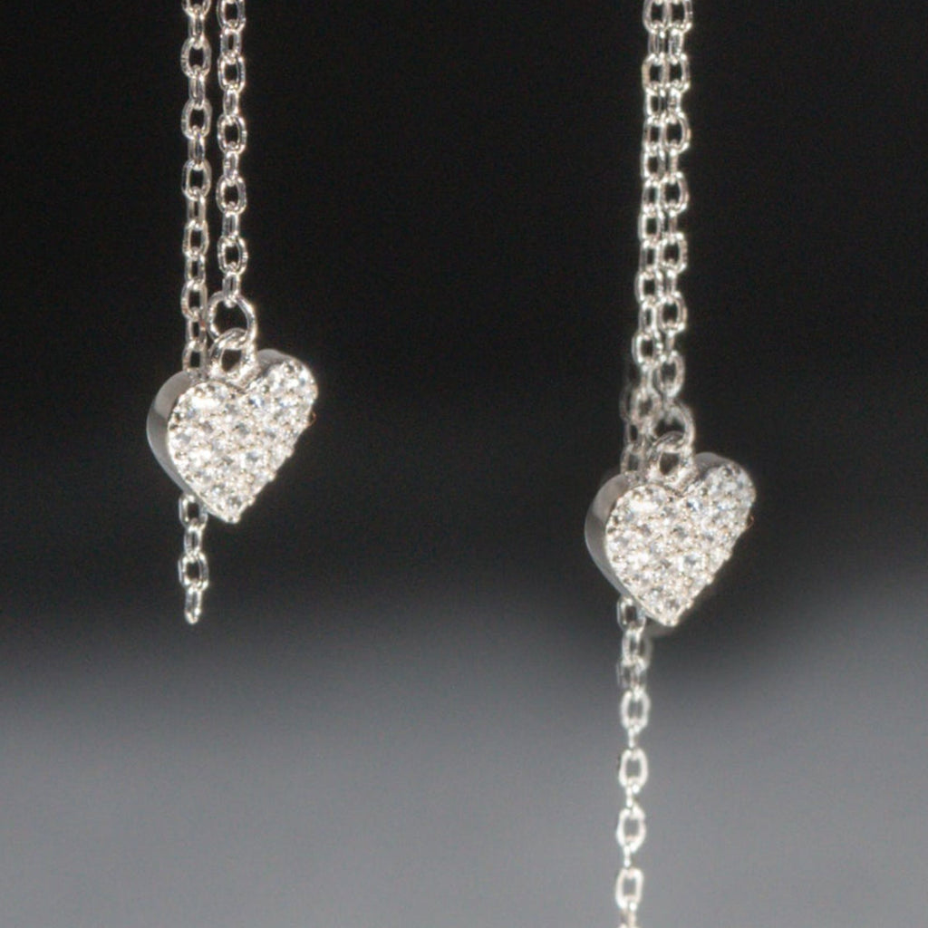 Silver Heart CZ Dangler