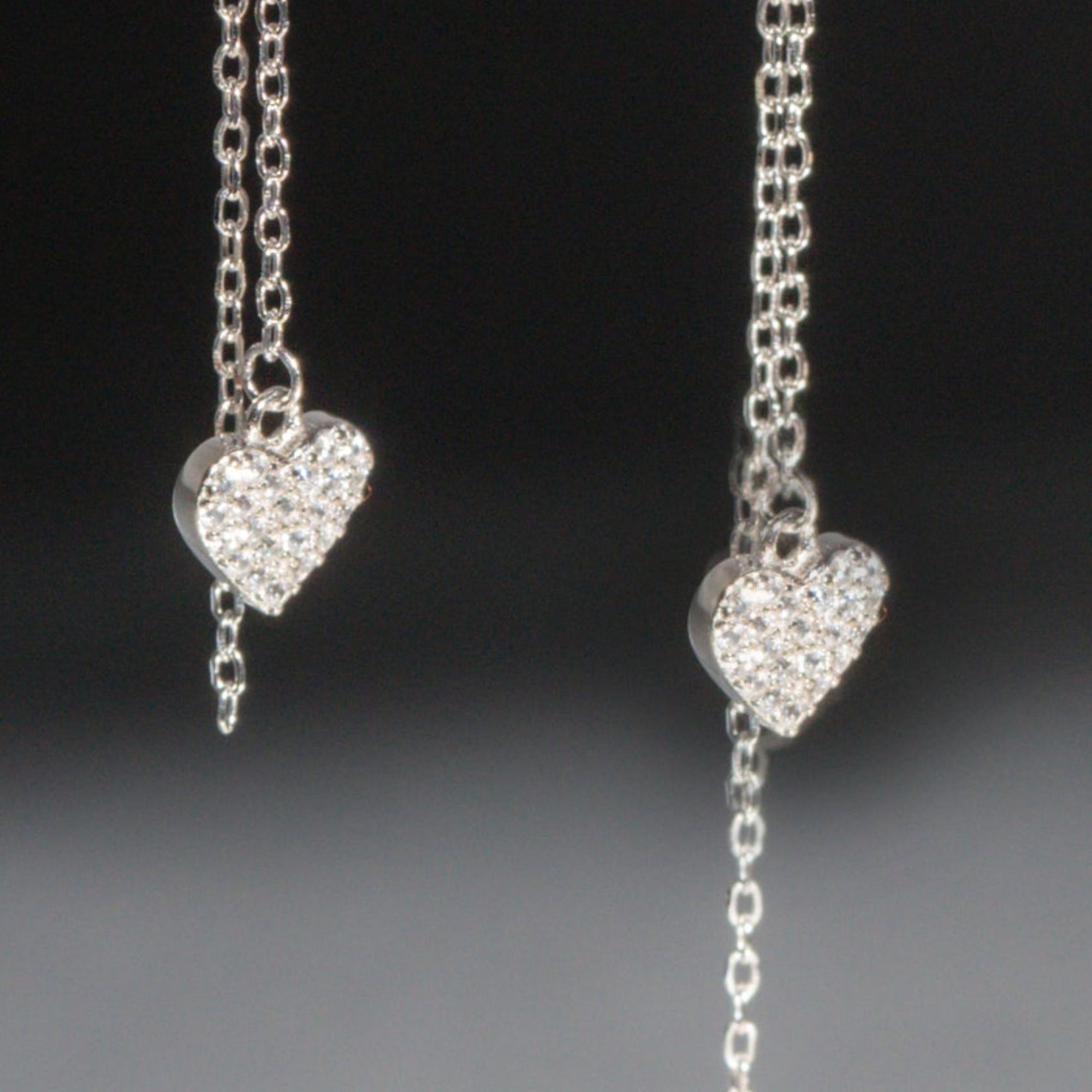 Silver Heart CZ Dangler
