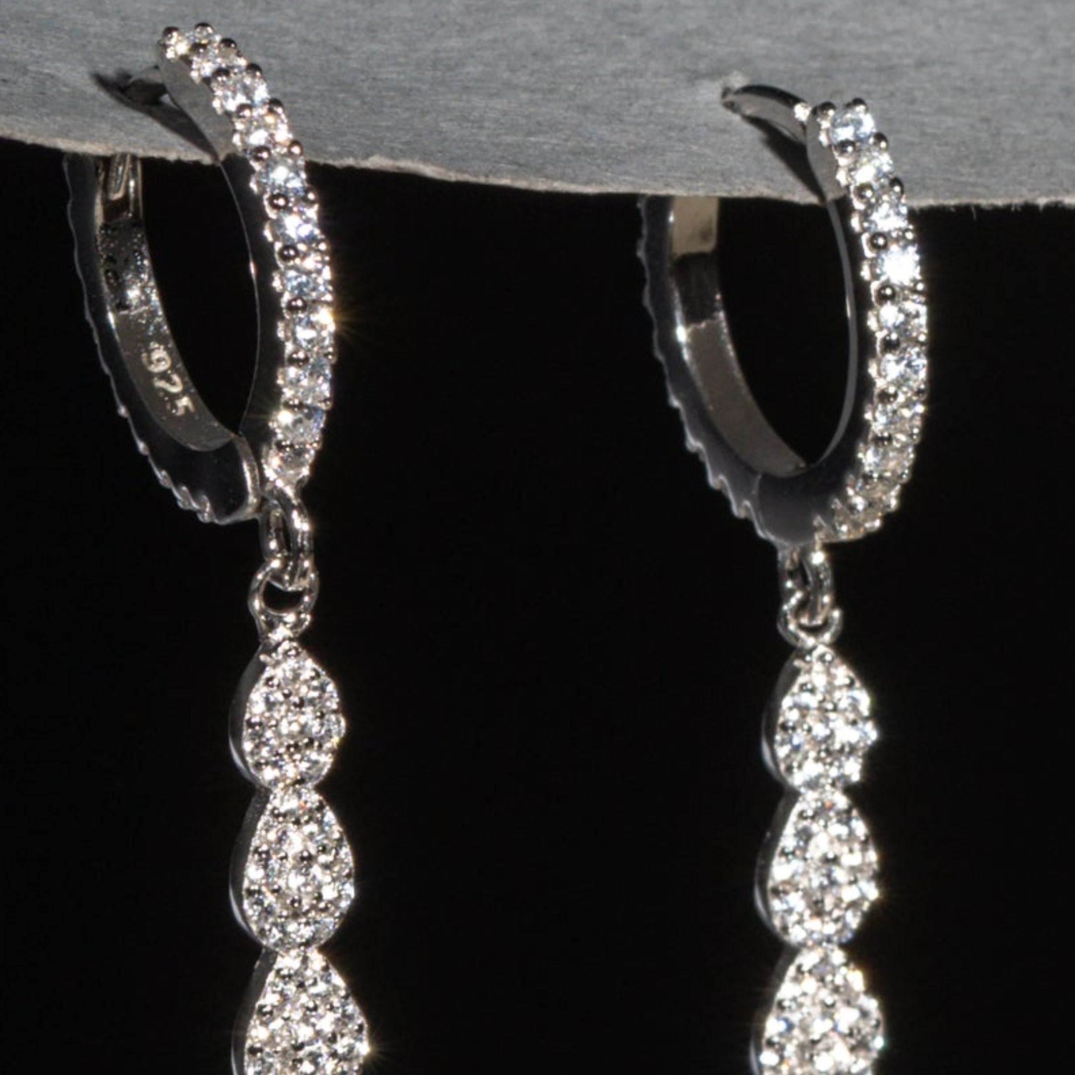 Spirited Sparkle CZ Leaf Cascade Earrings.