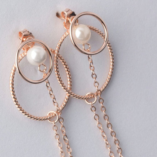 Swirl Pearl Danglers