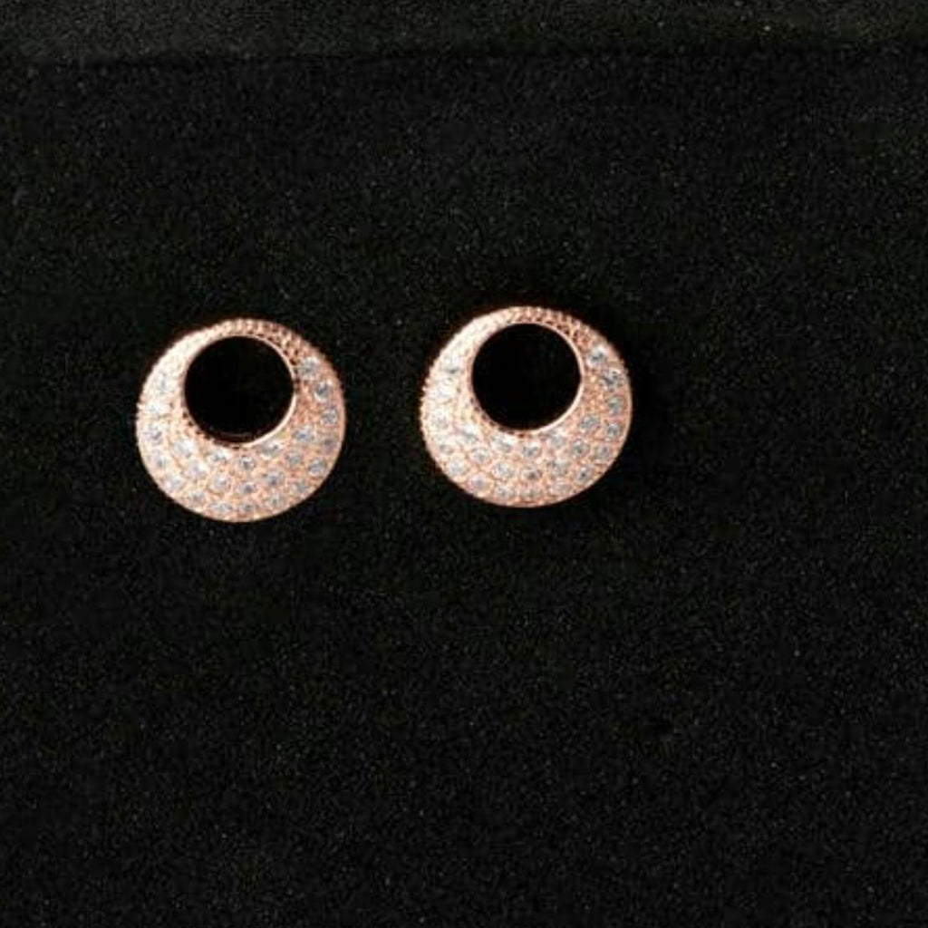 Zirconia Swirl Rose Gold Earrings