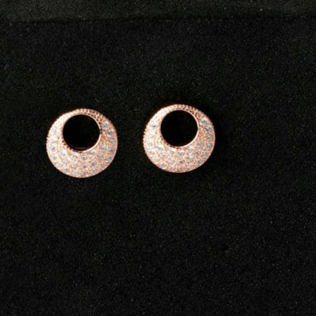 Zirconia Swirl Rose Gold Earrings