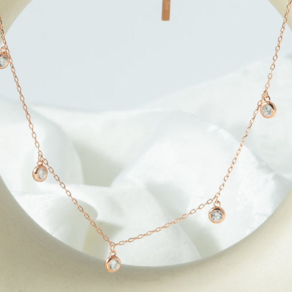 Radiant Silver Loop Pendant Necklace Set