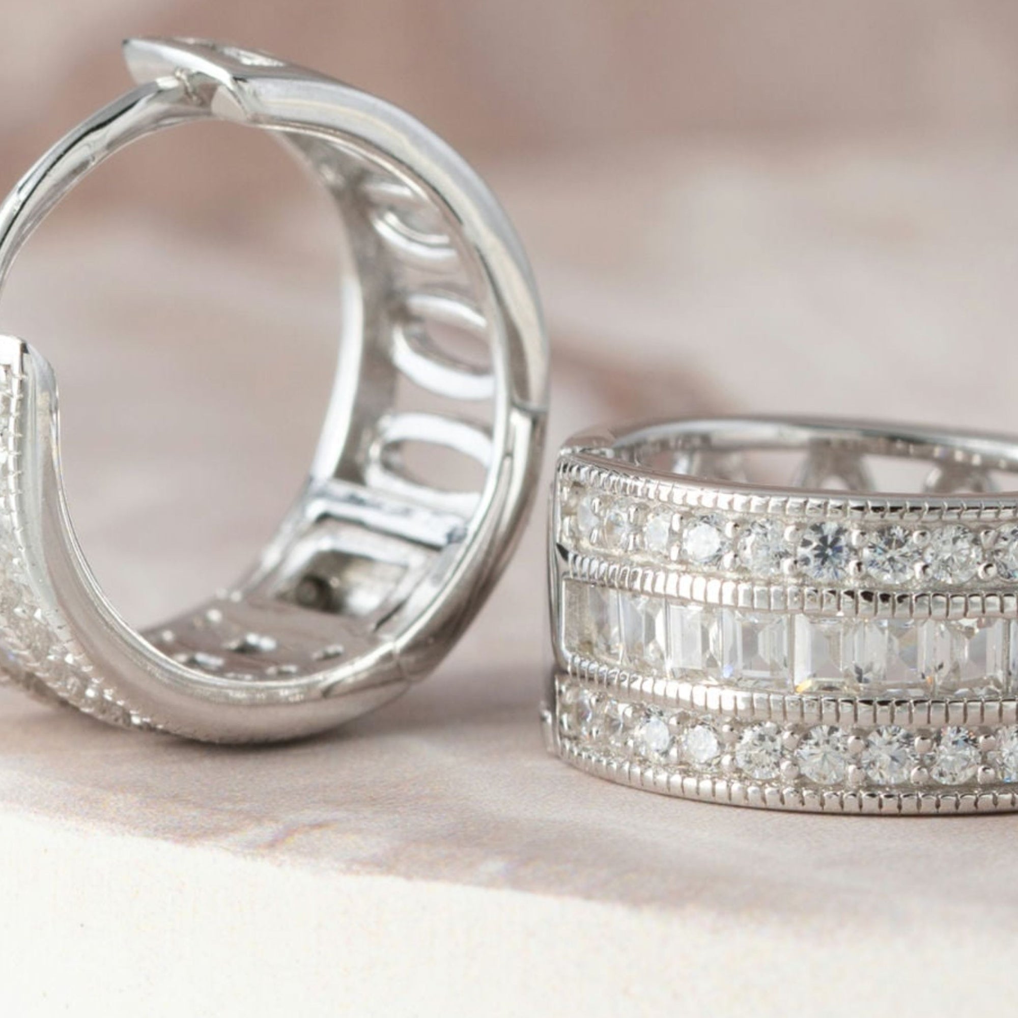 Minimilistic CZ Studded Hoops