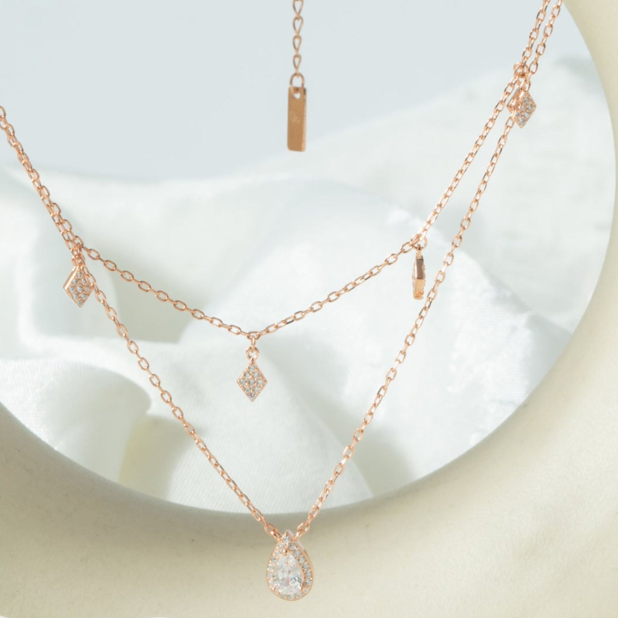 Lustrous Silver Cubic Zirconia Chain