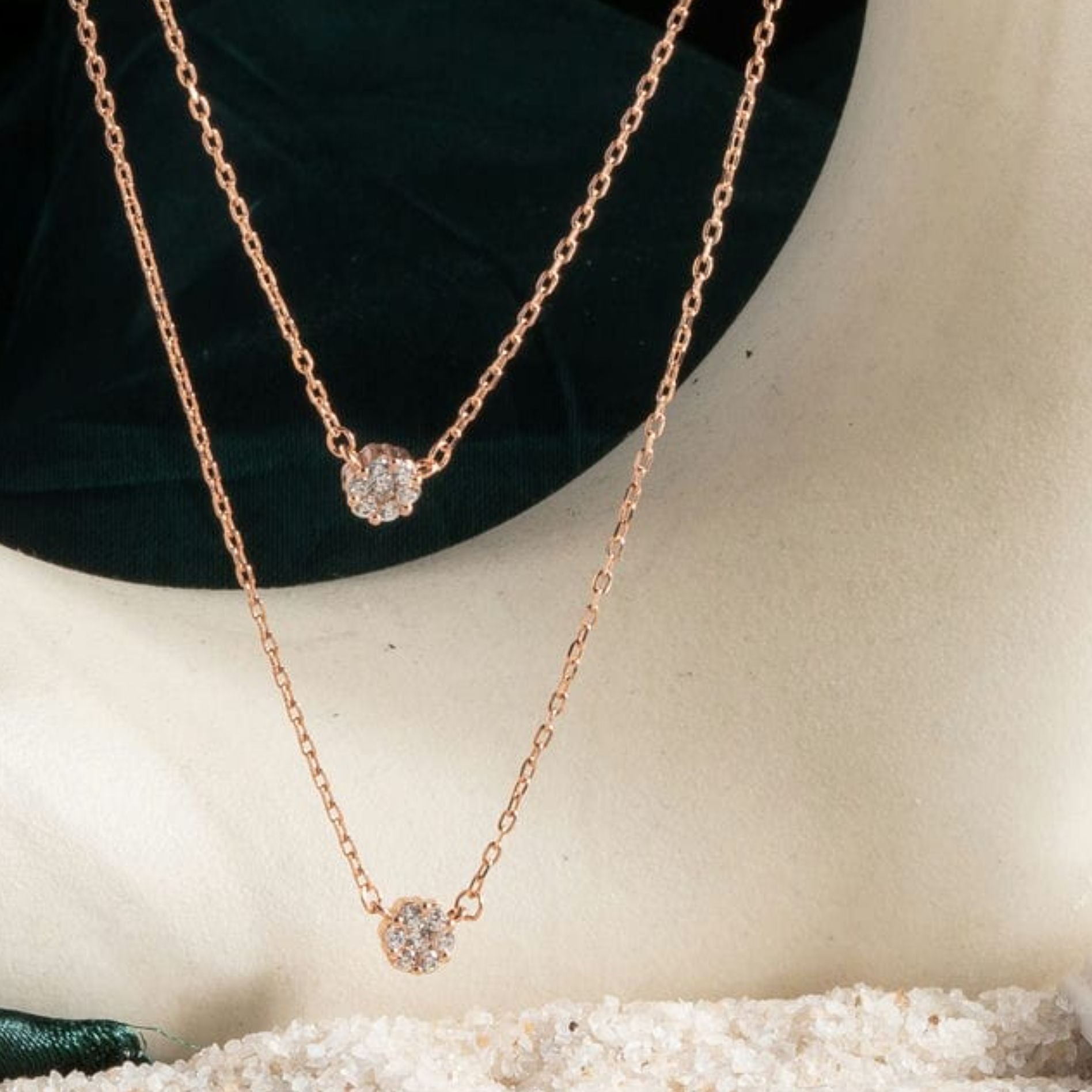 Floral Chain Finesse Pendant Necklace Set