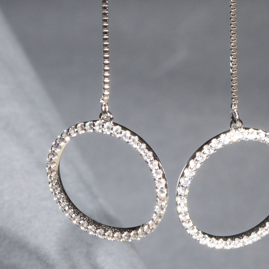 Dazzling Droplet CZ Hoops