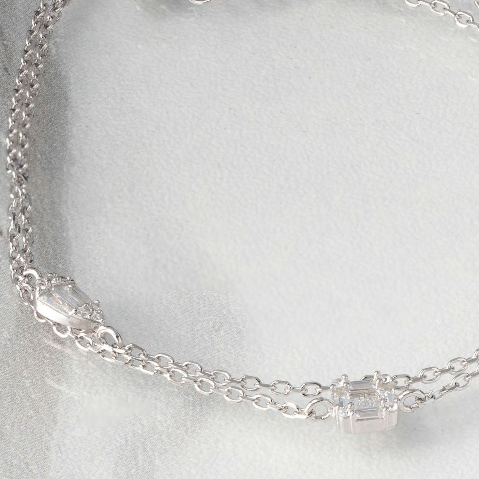 Radiant Shapes CZ Studded Silver Bracelet
